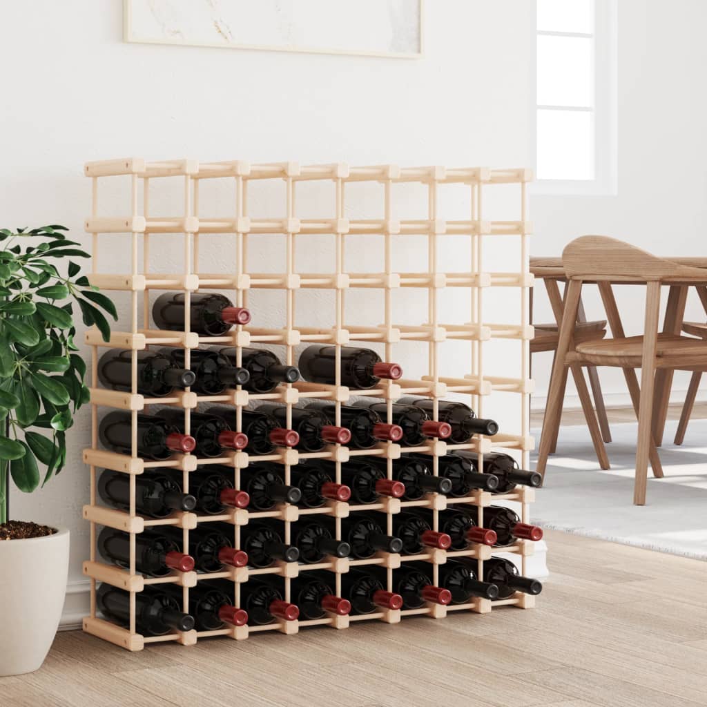 Wine Rack for 72 Bottles 90.5x23x90.5 cm Solid Wood Pine - Tyrell & Tyrell