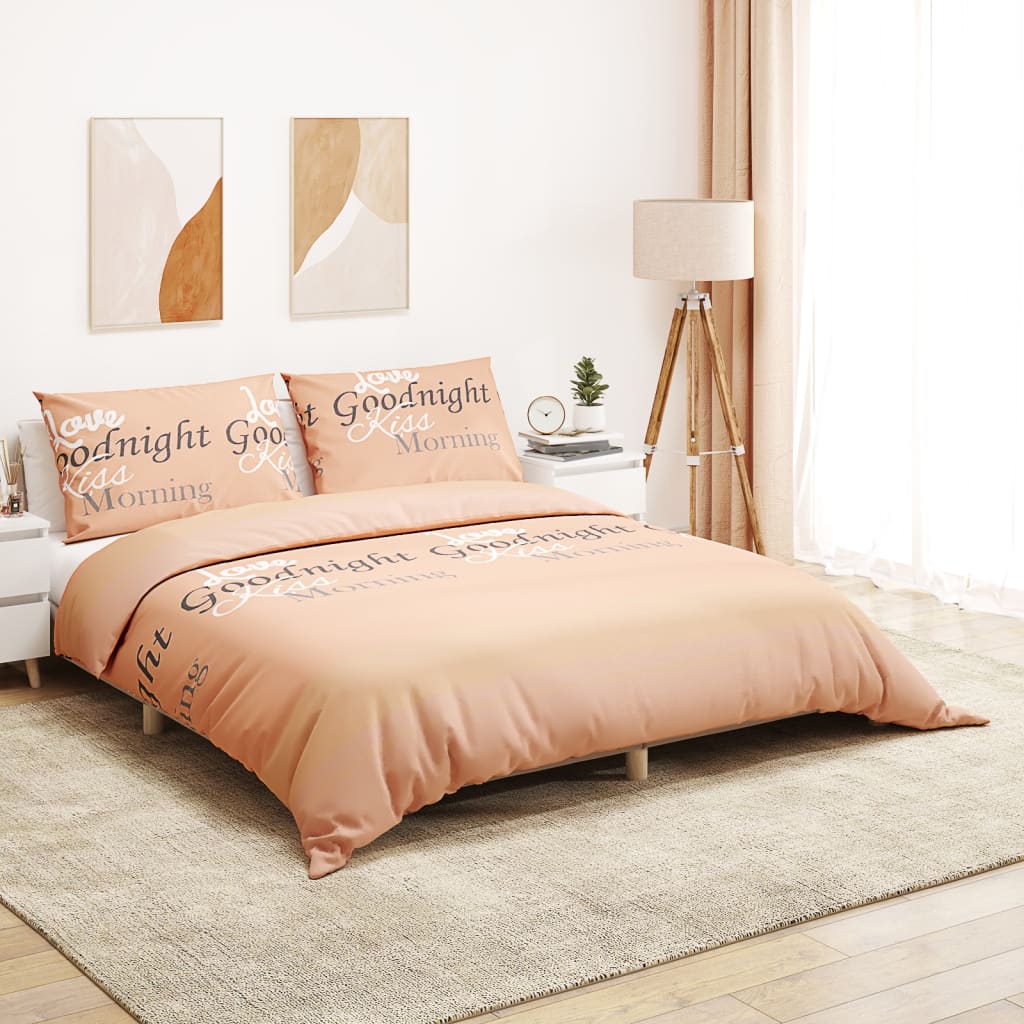 Duvet Cover Set Pink 135x200 cm Cotton - The Home Maker