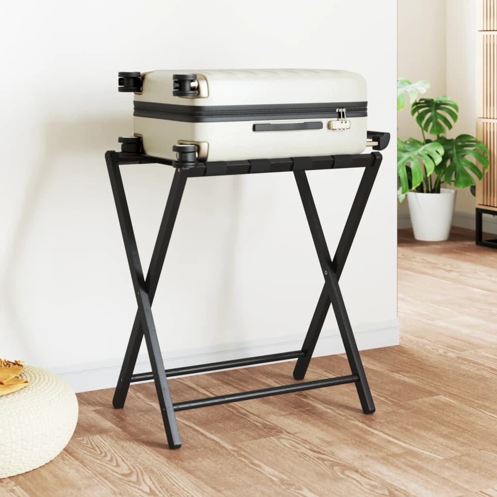 Luggage Rack Black 68.5x38x58 cm Bamboo - R and M Furniture