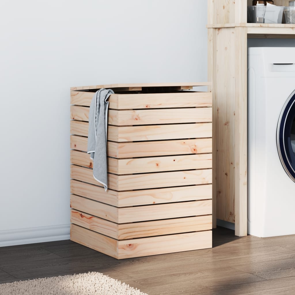 Laundry Basket 44x44x66 cm Solid Wood Pine - Discount Dealers