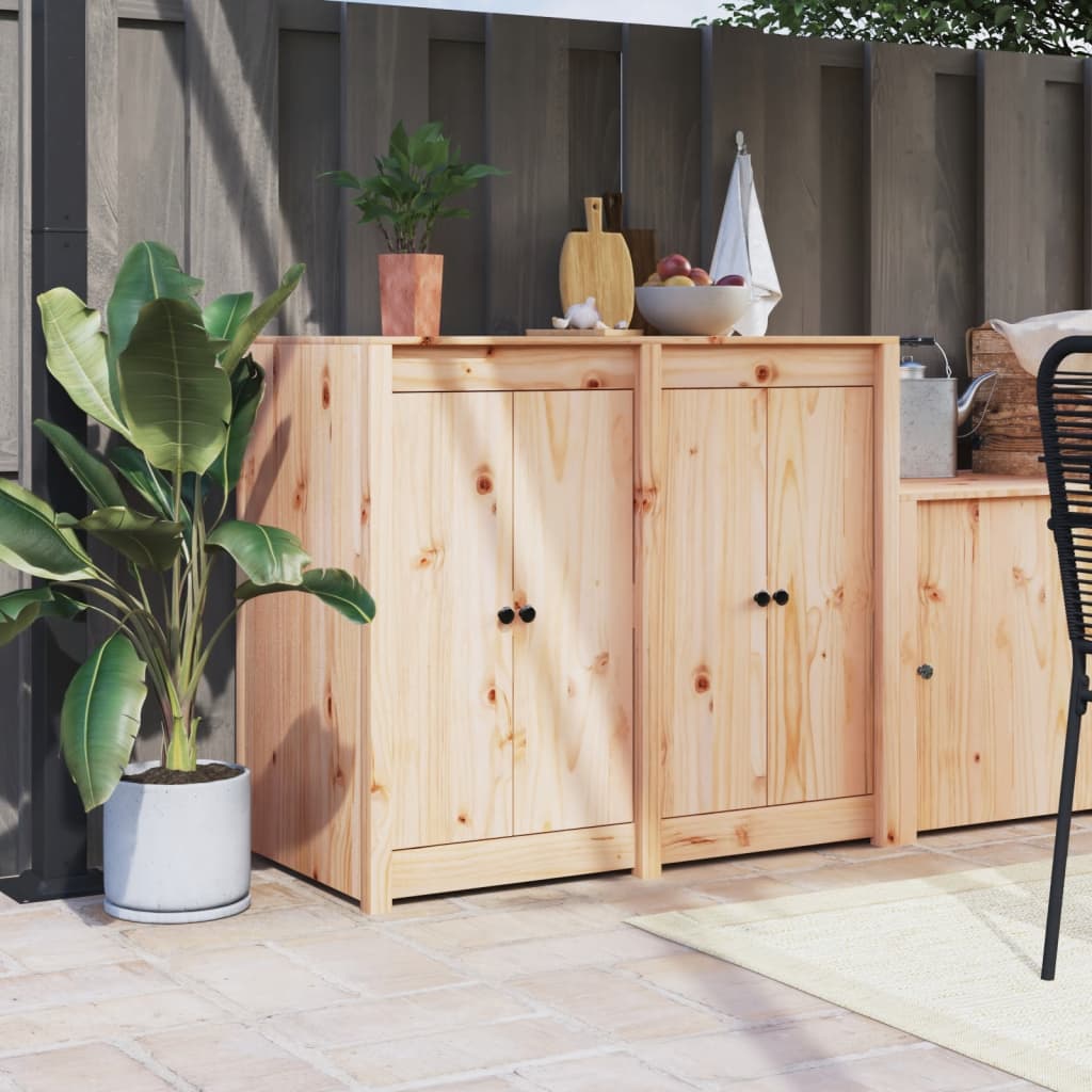 Outdoor Kitchen Doors 2 Pcs 50x9x82cm Solid Wood Pine - Merlin Deals
