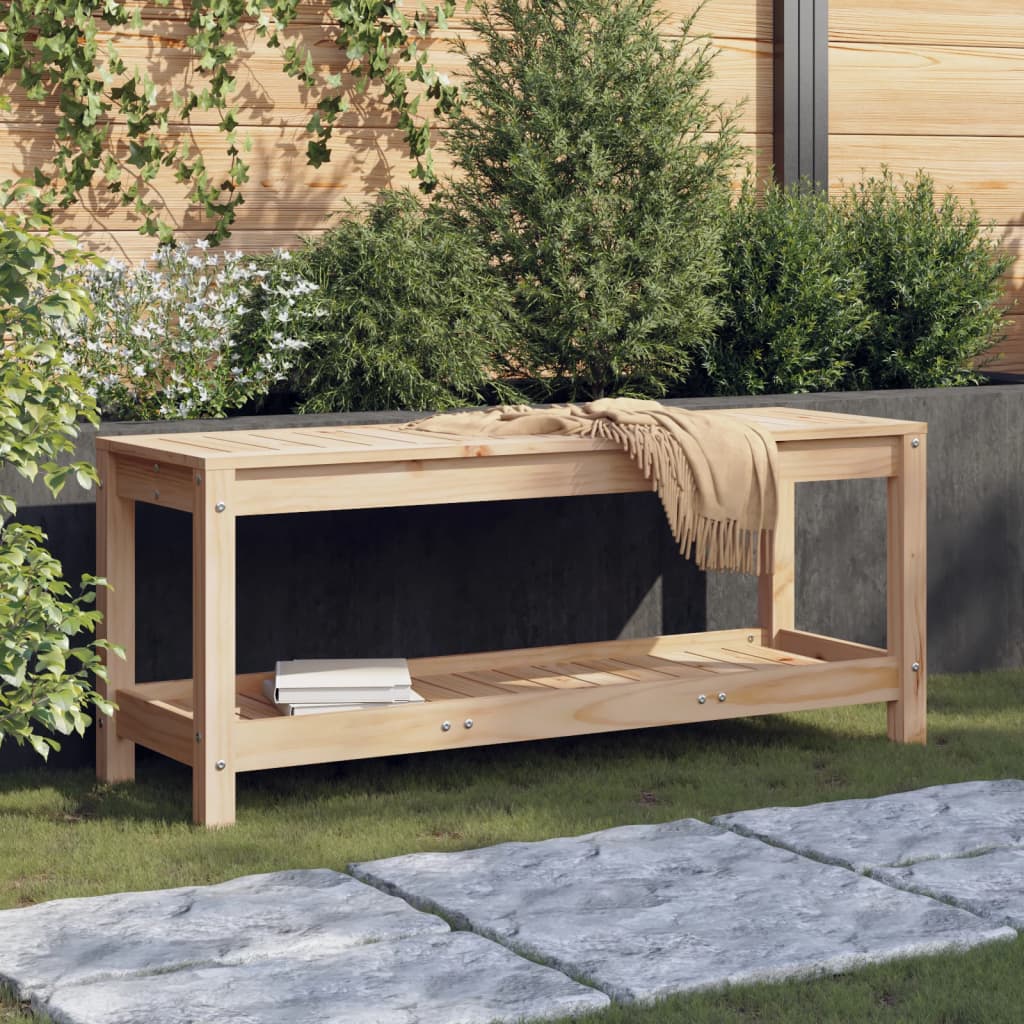 Garden Bench 108x35x45 cm Solid Wood Pine - Millennium Furniture