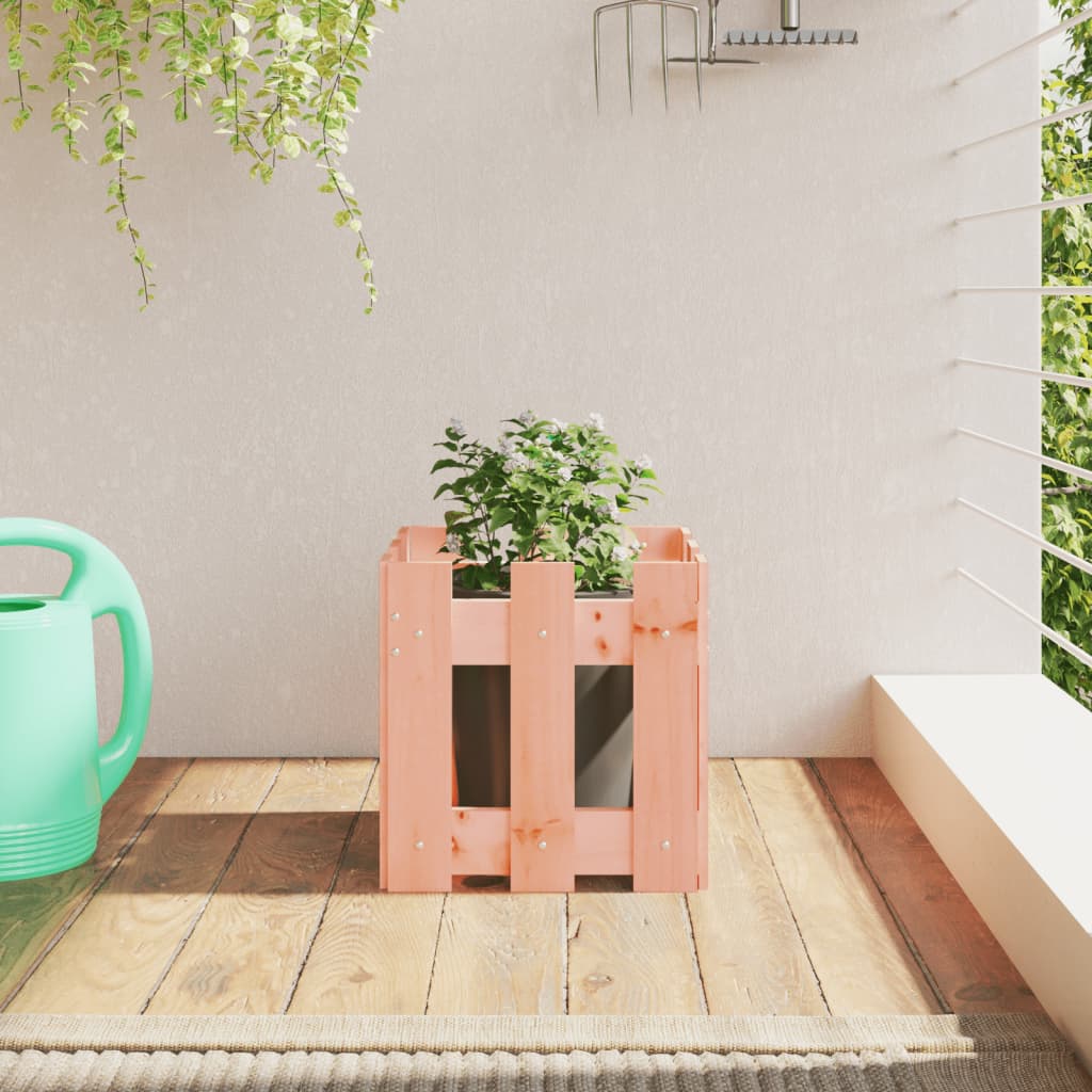 Garden Planter with Fence Design 30x30x30 cm Solid Wood Douglas - Style and Chic