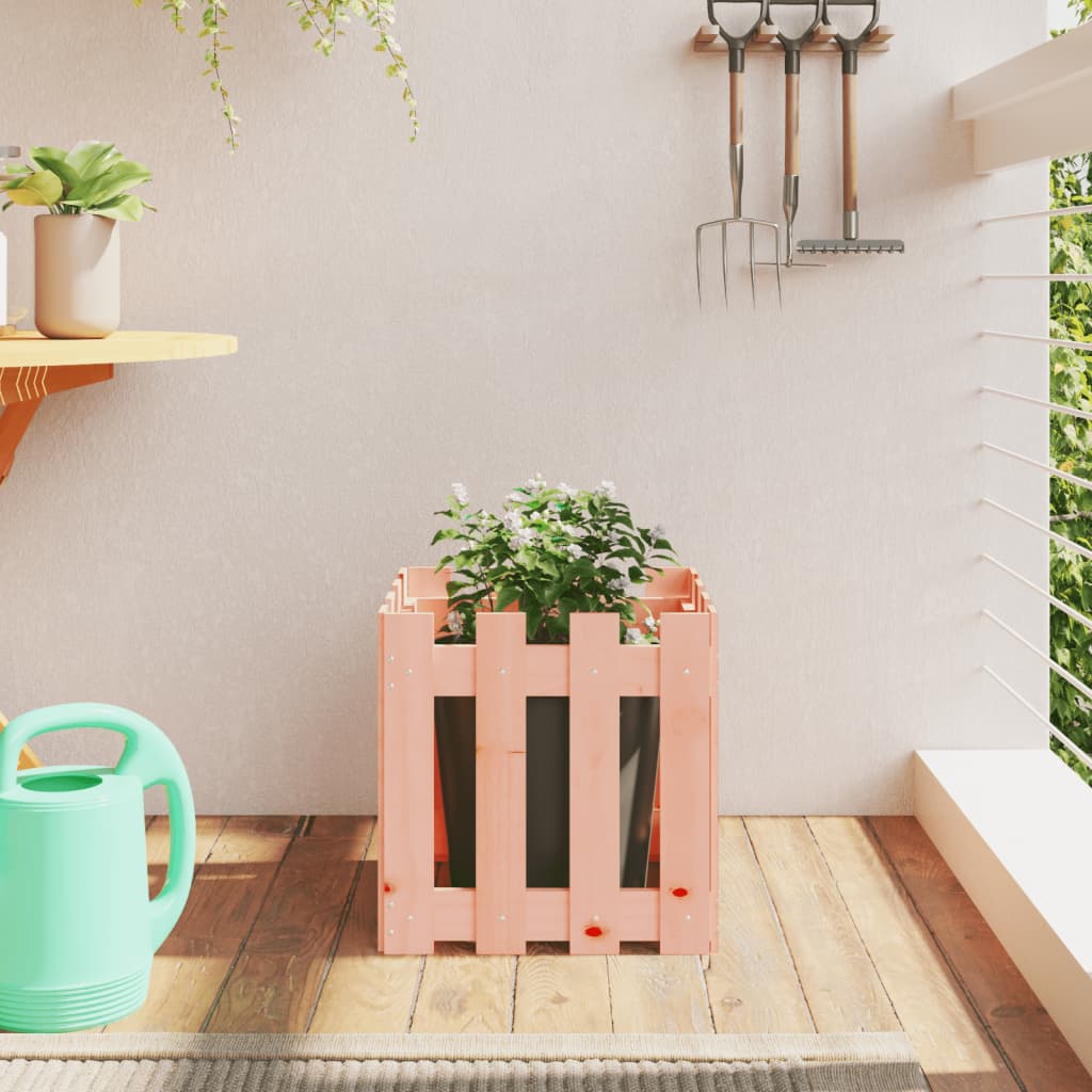 Garden Planter with Fence Design 40x40x40 cm Solid Wood Douglas - Millennium Furniture