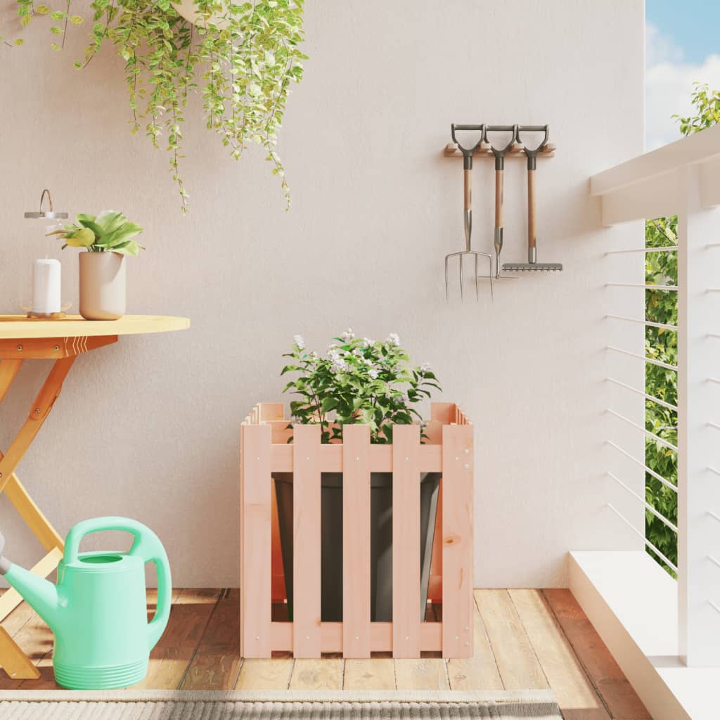 Garden Planter with Fence Design 50x50x50 cm Solid Wood Douglas - Sid & Sam