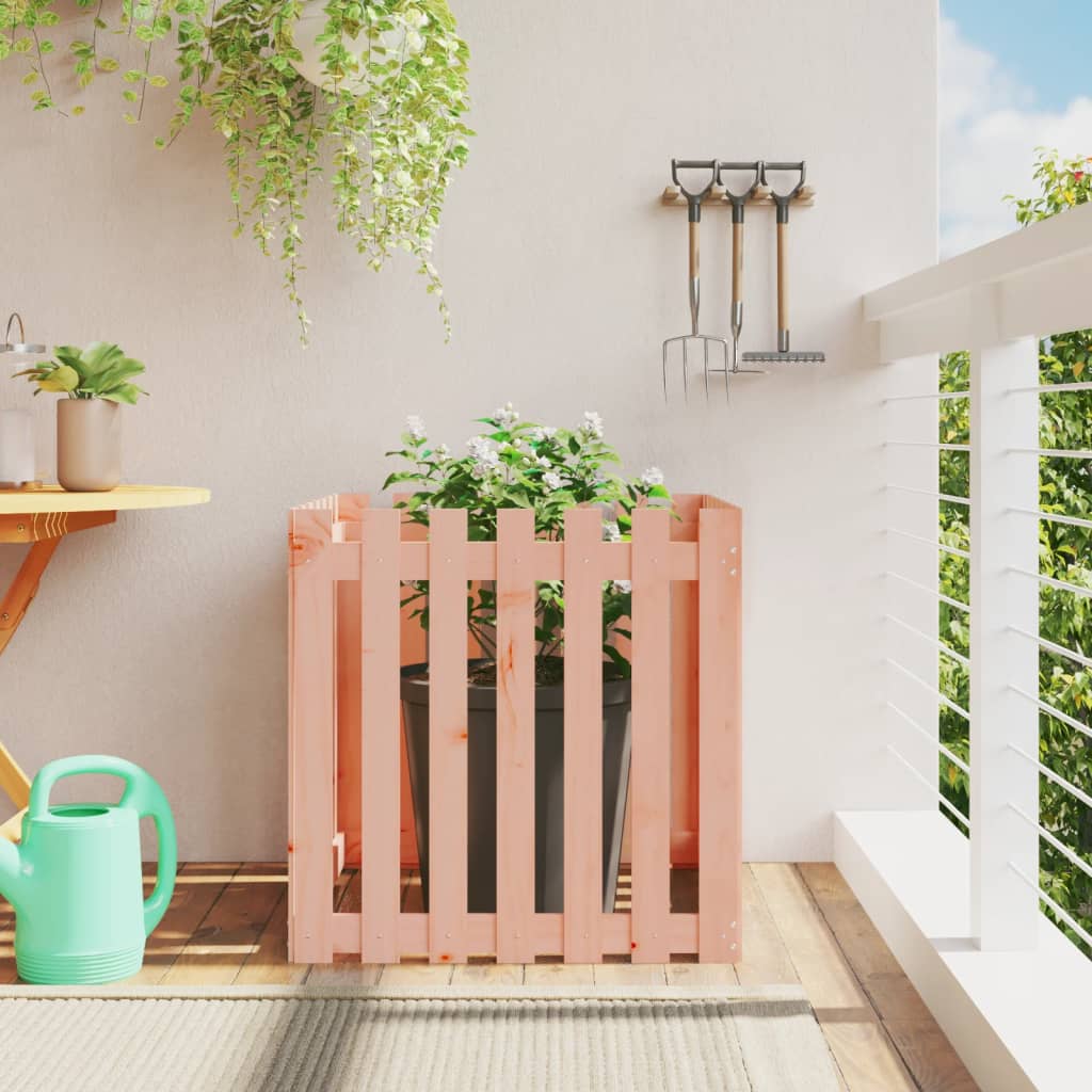 Garden Planter with Fence Design 70x70x70 cm Solid Wood Douglas - Millennium Furniture