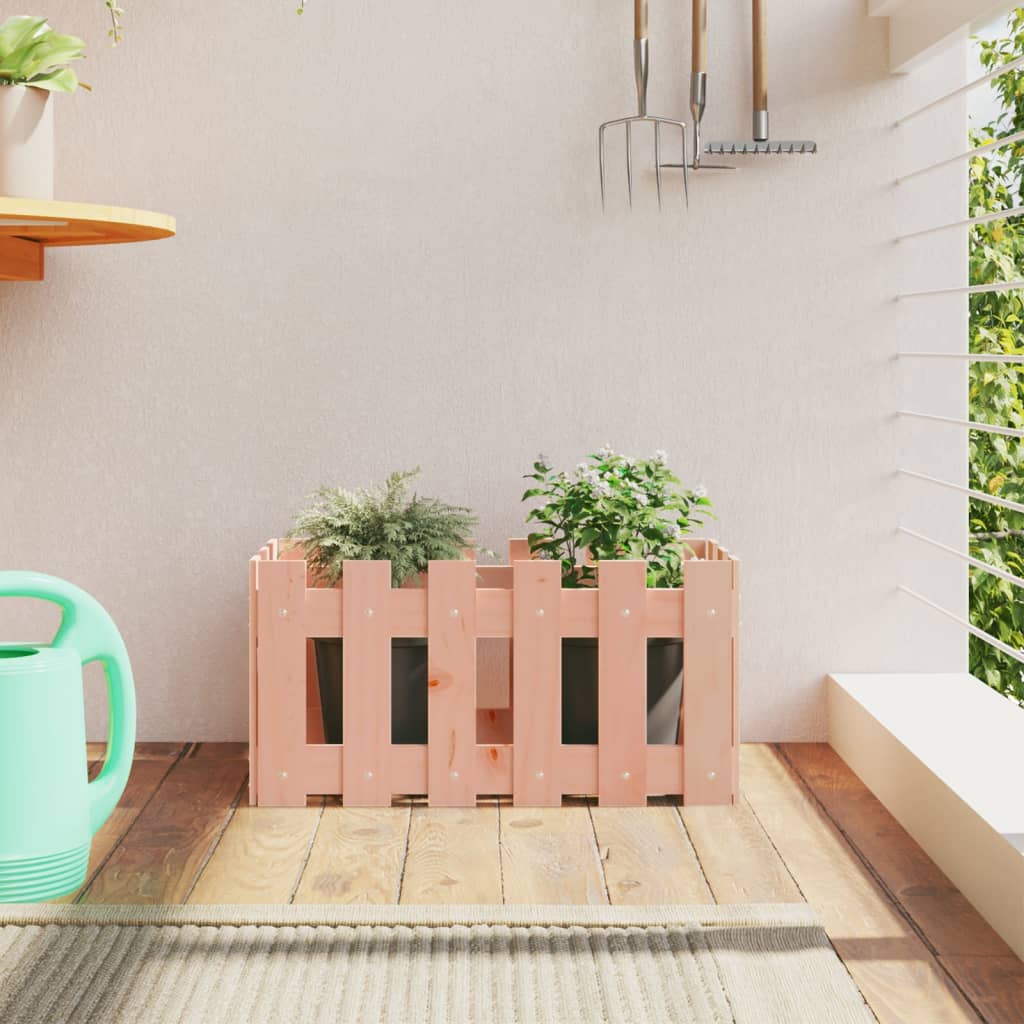 Garden Planter with Fence Design 60x30x30 cm Solid Wood Douglas - Discount Dealers