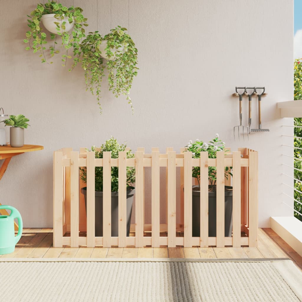 Garden Raised Bed with Fence Design 150x50x70 cm Solid Wood Pine - Sid & Sam