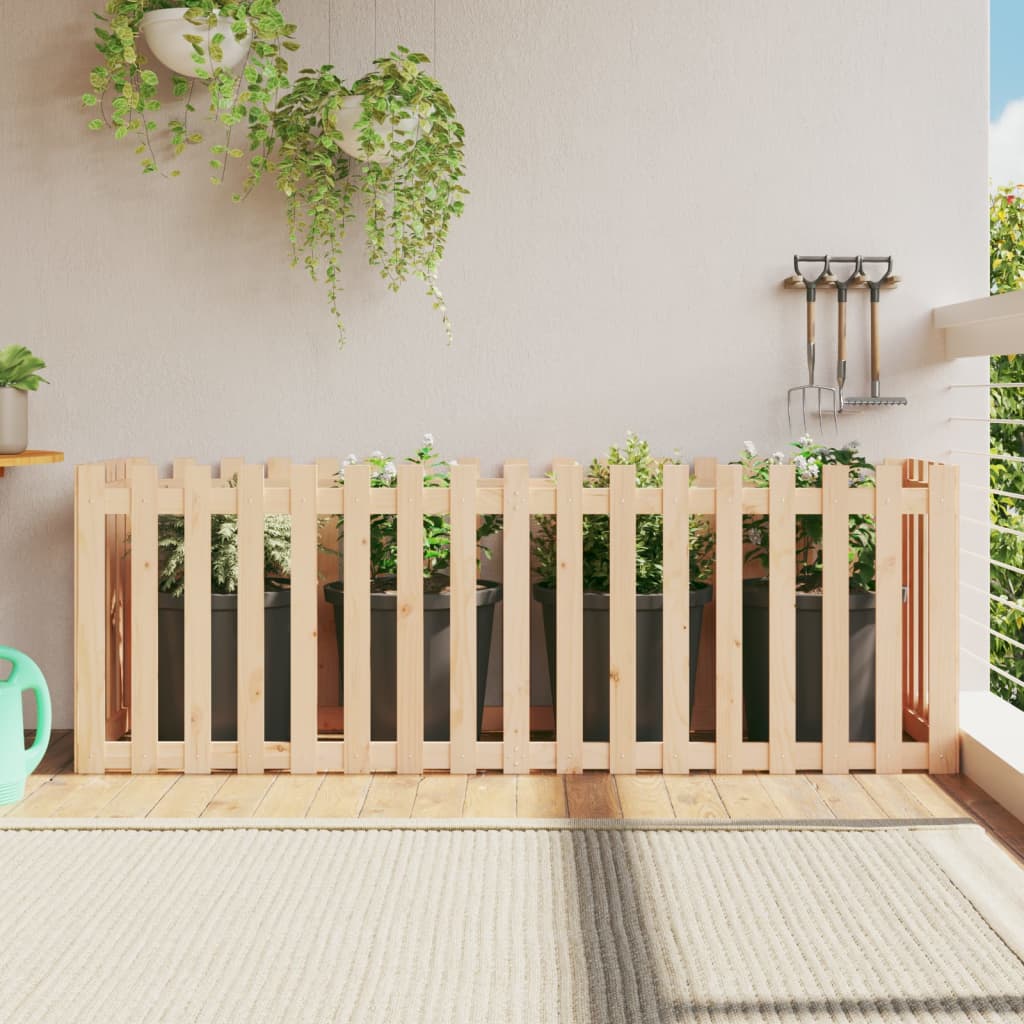 Garden Raised Bed with Fence Design 200x50x70 cm Solid Wood Pine - Sid & Sam