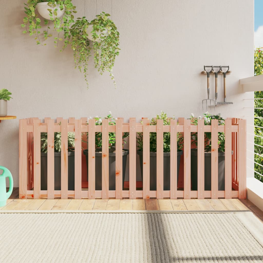 Garden Raised Bed with Fence Design 200x50x70 cm Solid Wood Douglas - All Things Good