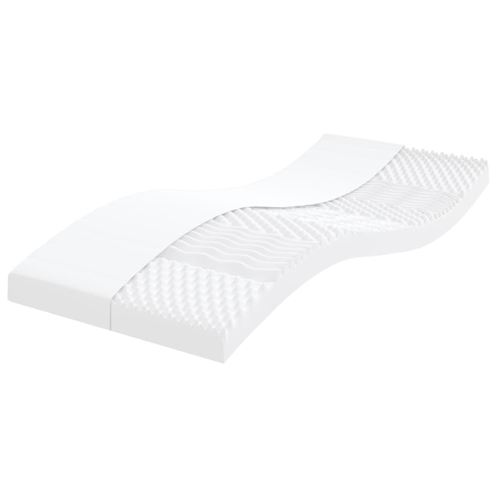 Foam Mattress White 90x190 cm 7-Zone Hardness 20 ILD - Merkel Designers