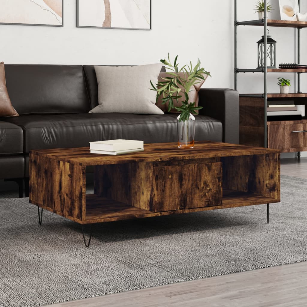 Coffee Table Smoked Oak 104x60x35 cm Engineered Wood - Merlin Deals