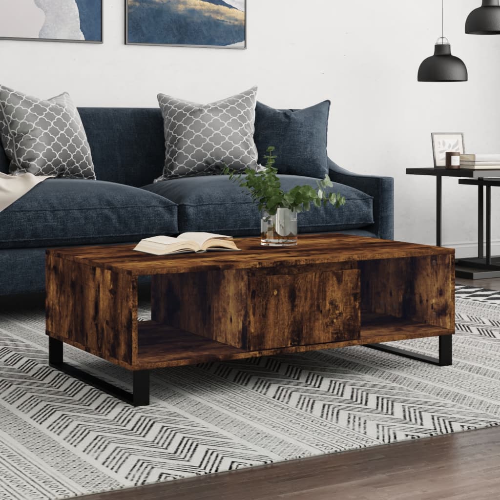 Coffee Table Smoked Oak 104x60x35 cm Engineered Wood - The Home Maker