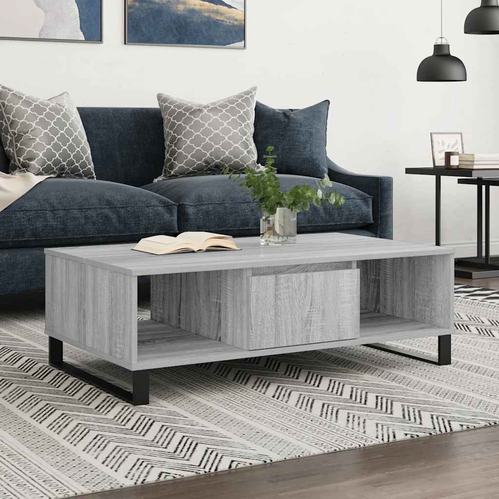 Coffee Table Grey Sonoma 104x60x35 cm Engineered Wood - Charlotte Dunes