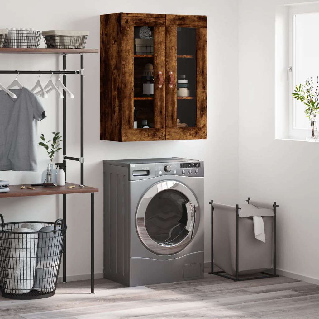 Wall Mounted Cabinet Smoked Oak 69.5x34x90 cm - Merlin Deals