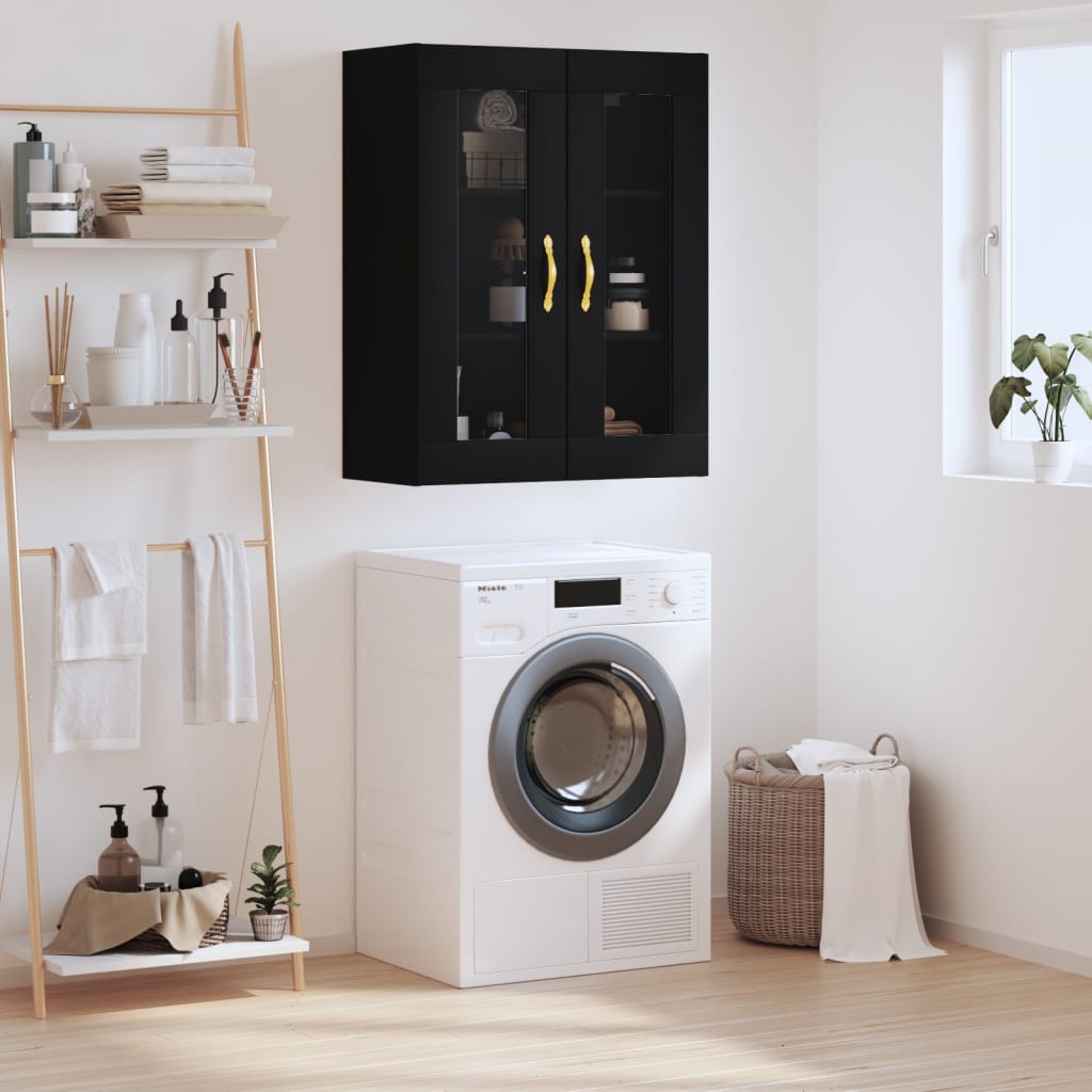 Wall Mounted Cabinet Black 69.5x34x90 cm - The Home Maker