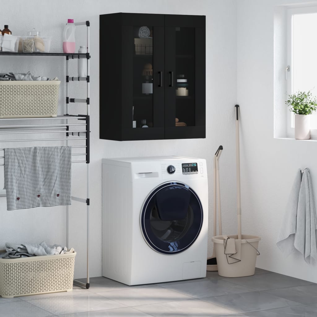 Wall Mounted Cabinet Black 69.5x34x90 cm - Tyrell & Tyrell