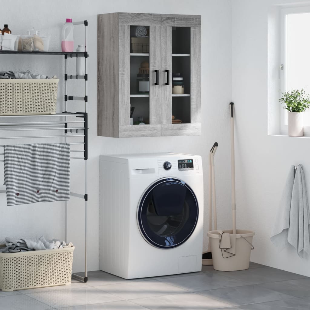Wall Mounted Cabinet Grey Sonoma 69.5x34x90 cm - Brittle & Co
