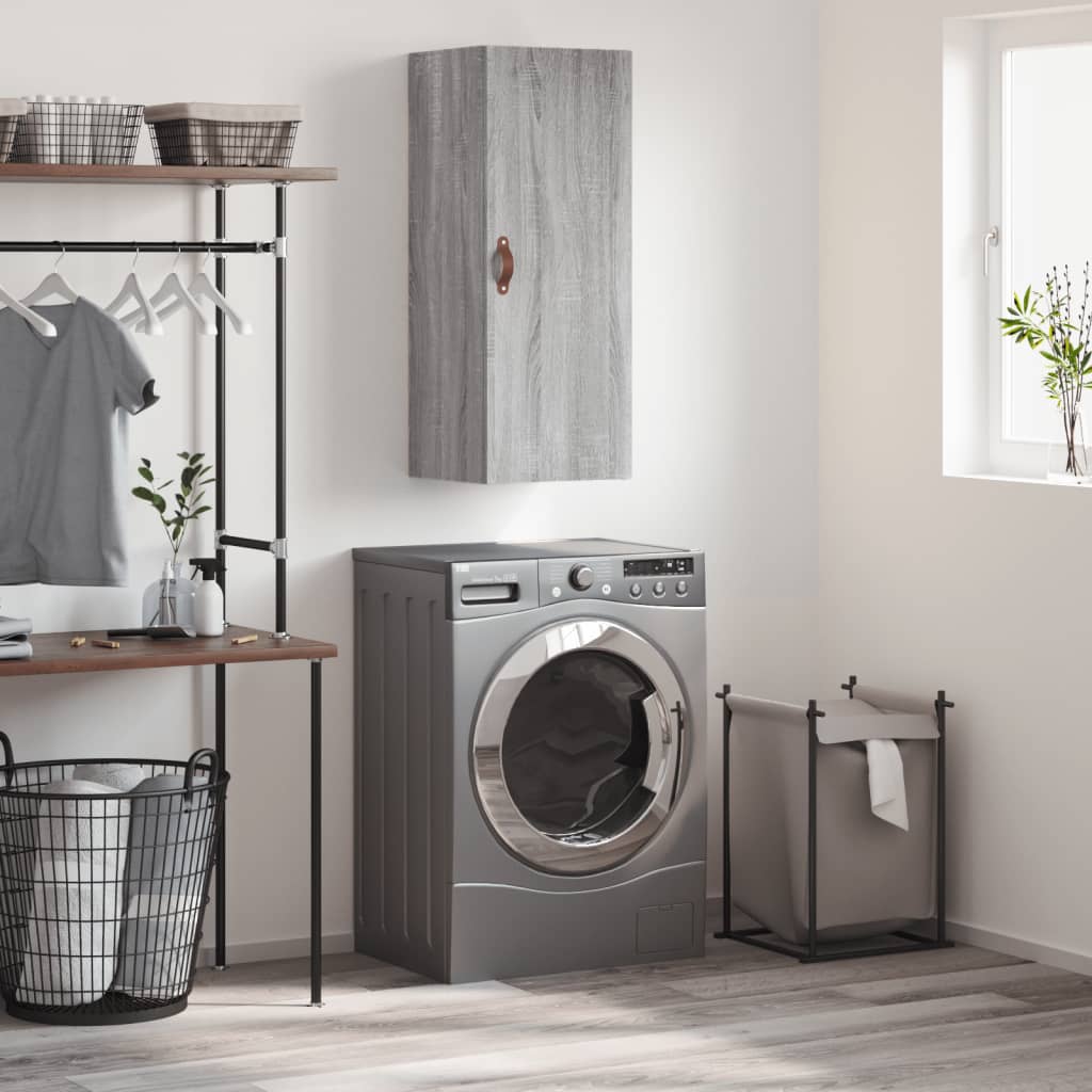Wall Mounted Cabinet Grey Sonoma 34.5x34x90 cm - Merlin Deals