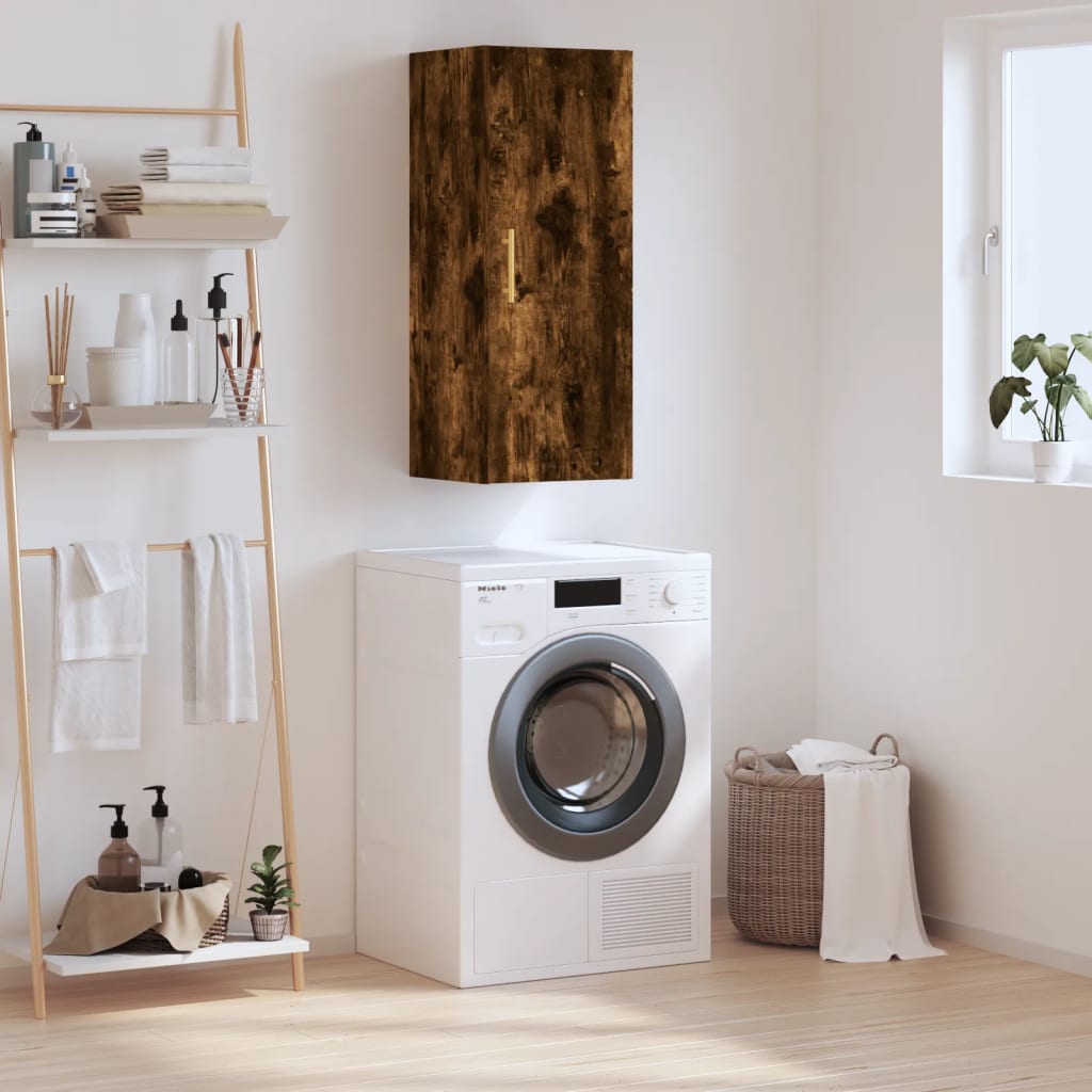 Wall Mounted Cabinet Smoked Oak 34.5x34x90 cm - Tyrell & Tyrell
