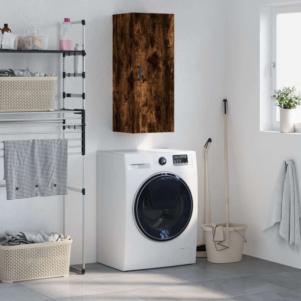 Wall Mounted Cabinet Smoked Oak 34.5x34x90 cm - Merlin Deals