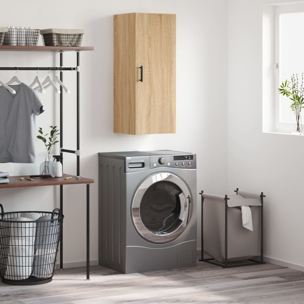 Wall Mounted Cabinet Sonoma Oak 34.5x34x90 cm - Merlin Deals