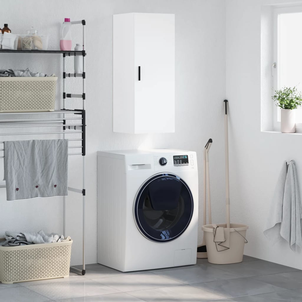 Wall Mounted Cabinet White 34.5x34x90 cm - Tyrell & Tyrell