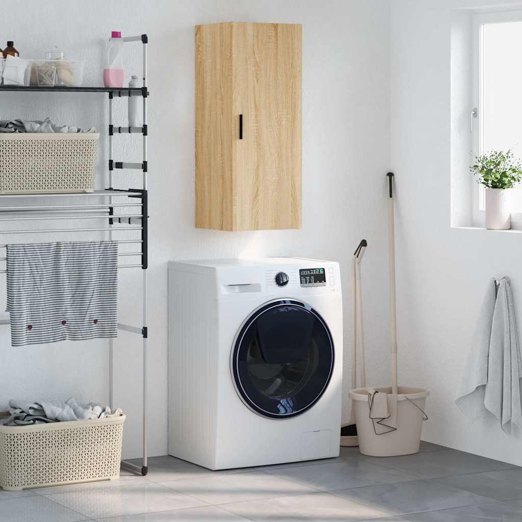 Wall Mounted Cabinet Sonoma Oak 34.5x34x90 cm - Merlin Deals