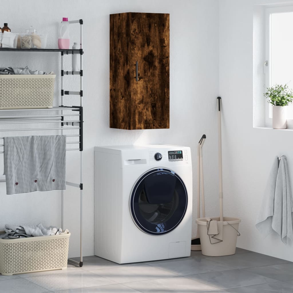 Wall Mounted Cabinet Smoked Oak 34.5x34x90 cm - Merlin Deals