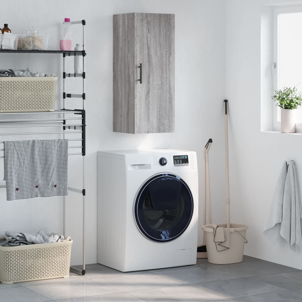 Wall Mounted Cabinet Grey Sonoma 34.5x34x90 cm - Merlin Deals