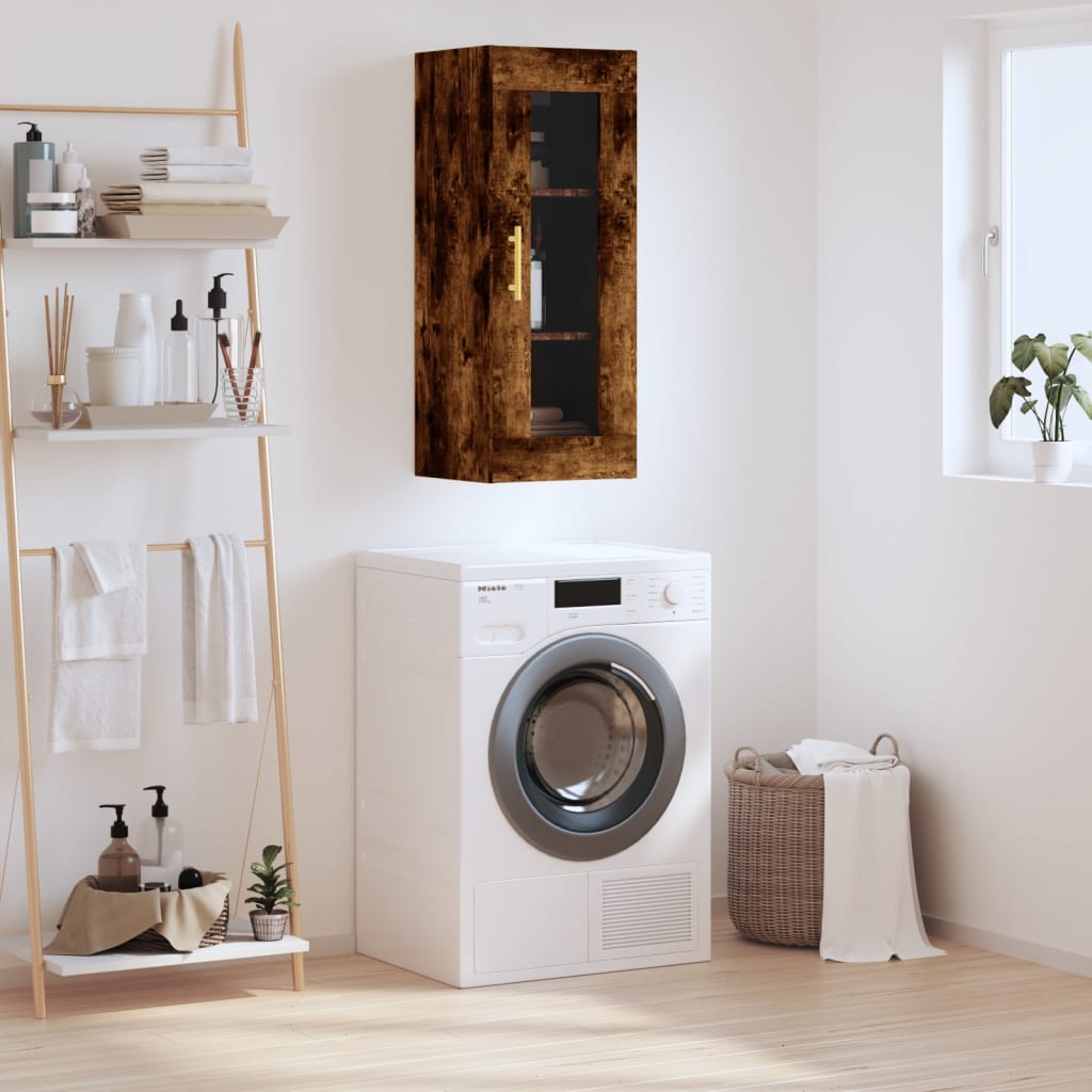 Wall Mounted Cabinet Smoked Oak 34.5x34x90 cm - Tyrell & Tyrell