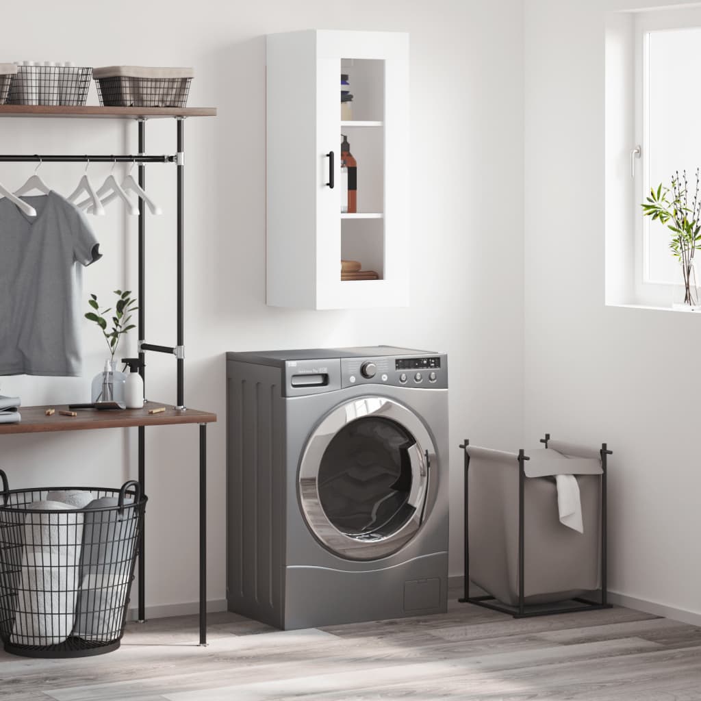 Wall Mounted Cabinet White 34.5x34x90 cm - Sid & Sam