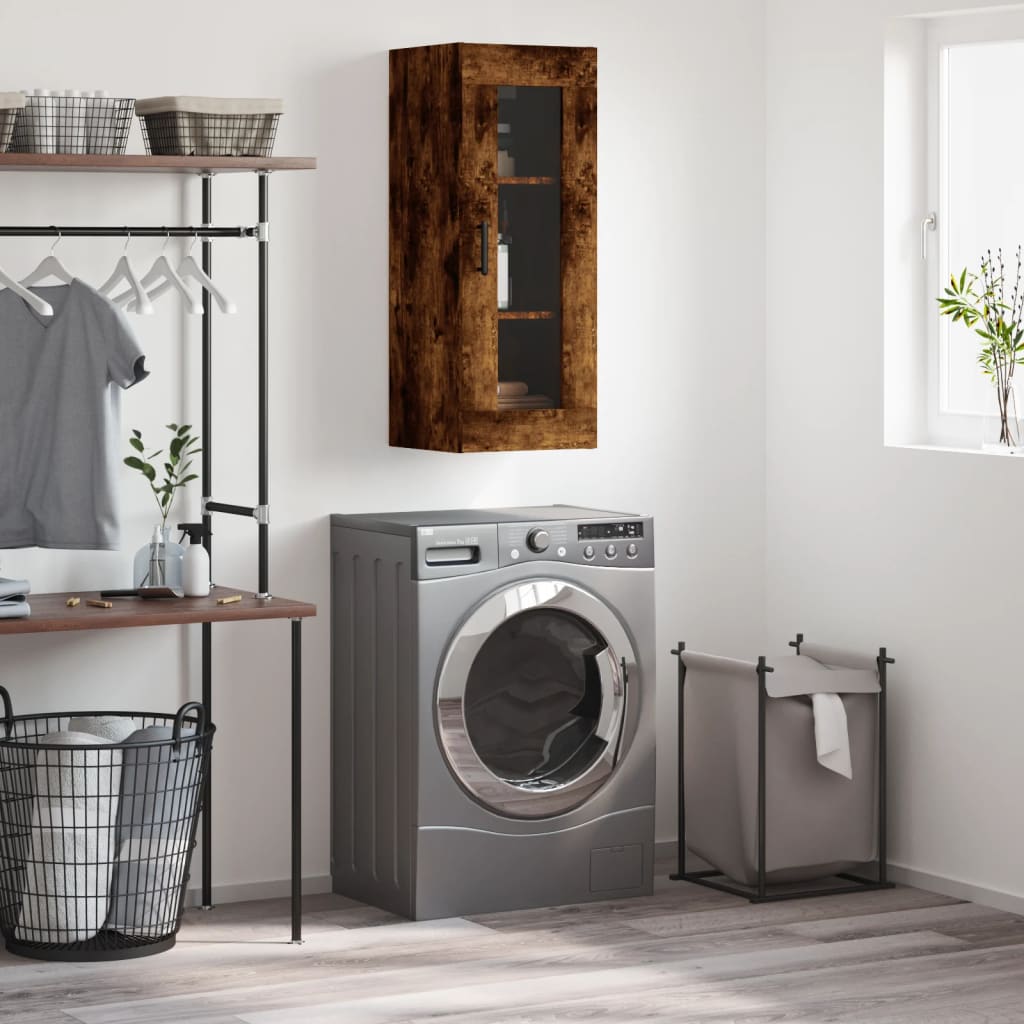Wall Mounted Cabinet Smoked Oak 34.5x34x90 cm - Merlin Deals