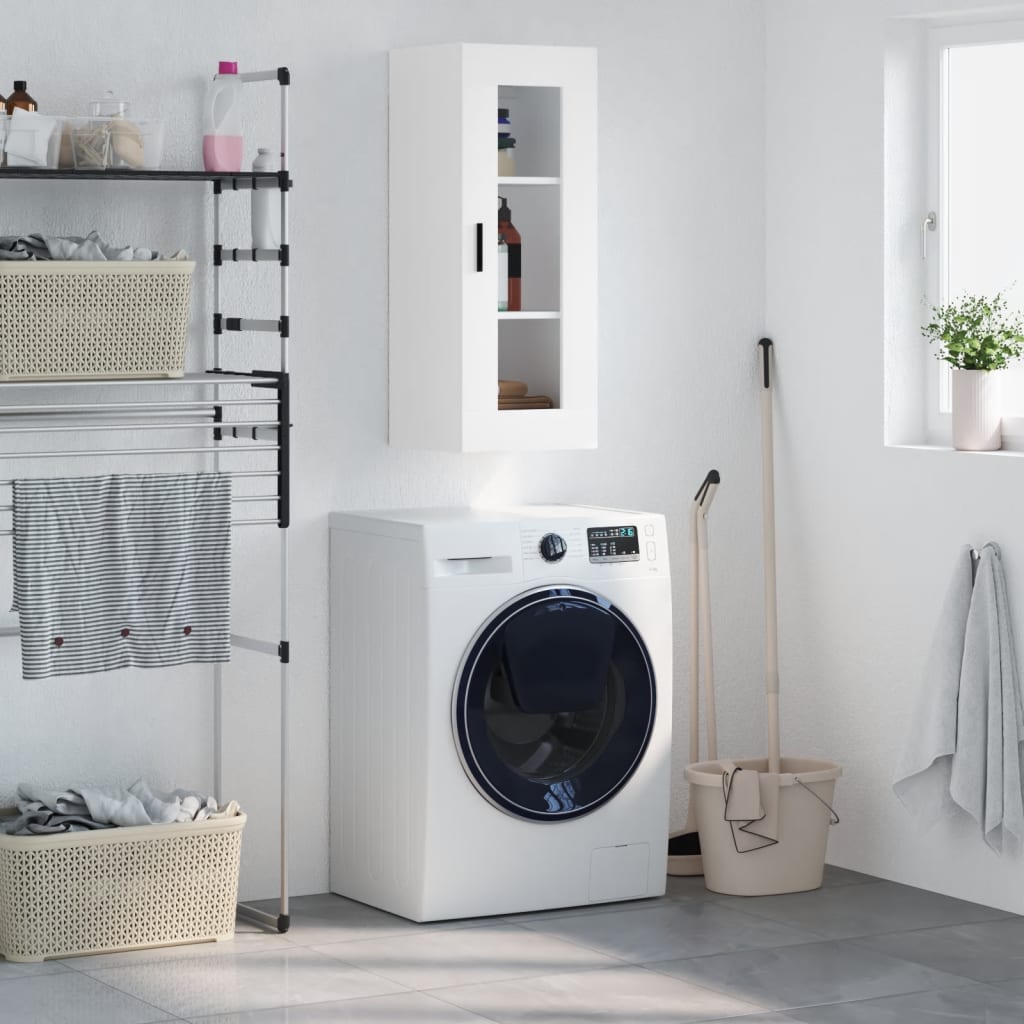 Wall Mounted Cabinet White 34.5x34x90 cm - Tyrell & Tyrell