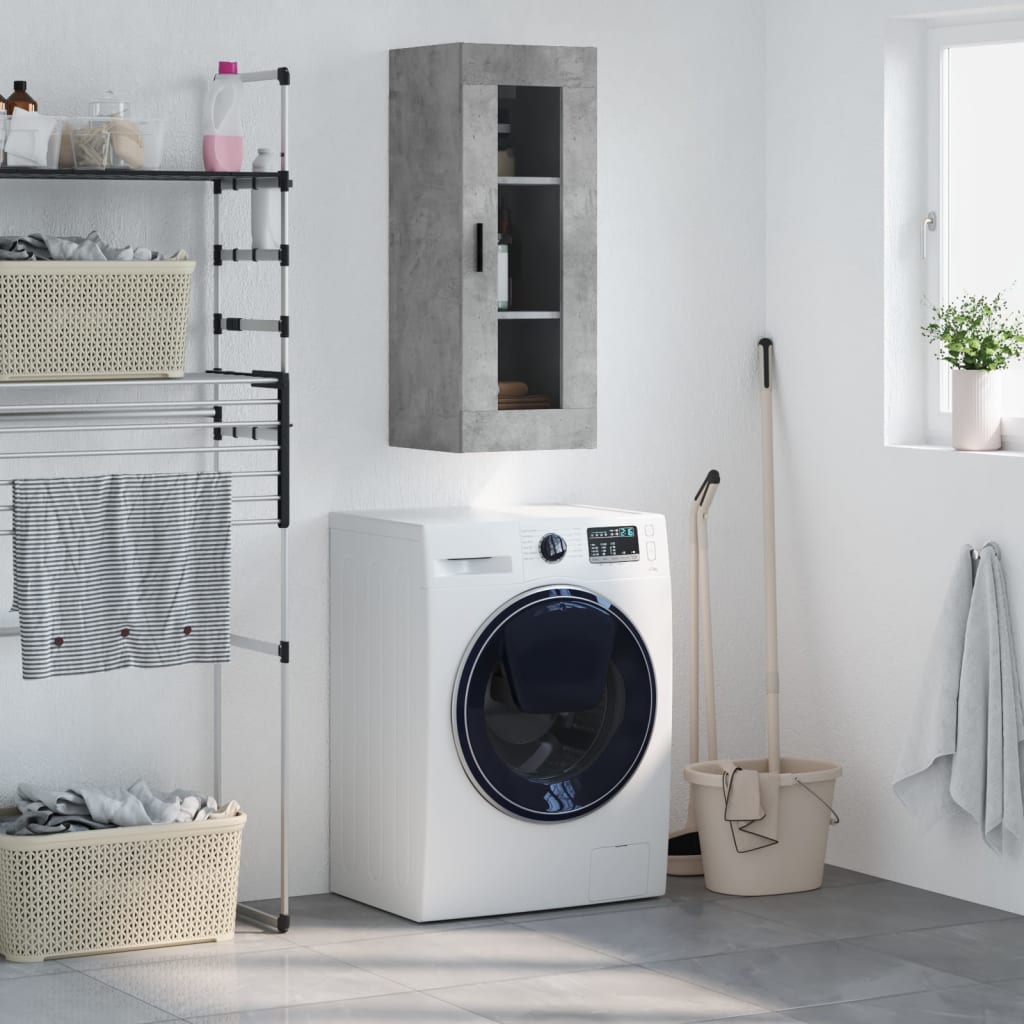 Wall Mounted Cabinet Concrete Grey 34.5x34x90 cm - Casper Homes