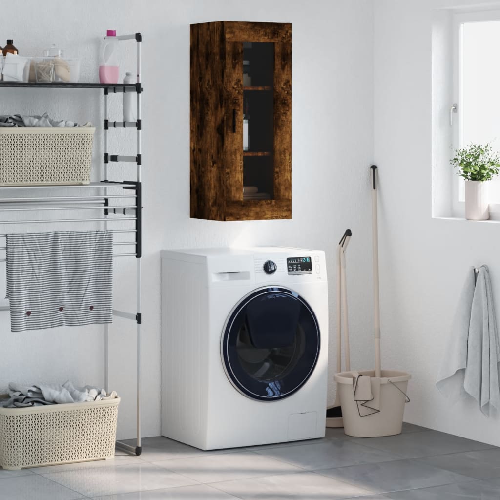 Wall Mounted Cabinet Smoked Oak 34.5x34x90 cm - Merlin Deals