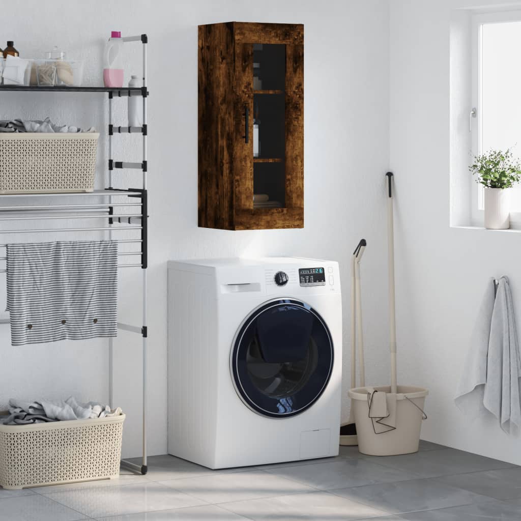 Wall Mounted Cabinet Smoked Oak 34.5x34x90 cm - Merlin Deals