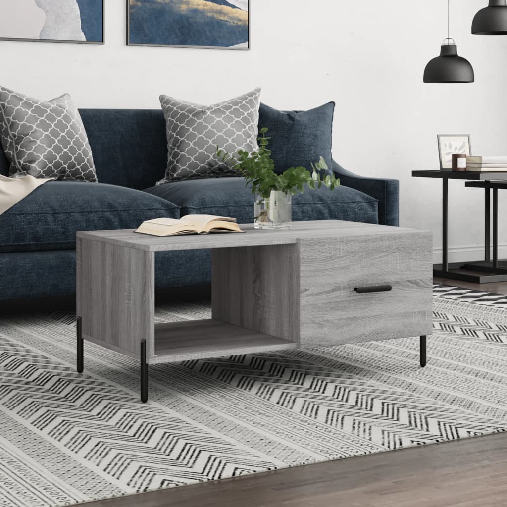 Coffee Table Grey Sonoma 90x50x40 cm Engineered Wood - The Home Maker