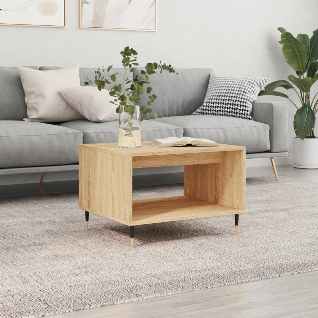 Coffee Table Sonoma Oak 60x50x40 cm Engineered Wood - Merlin Deals