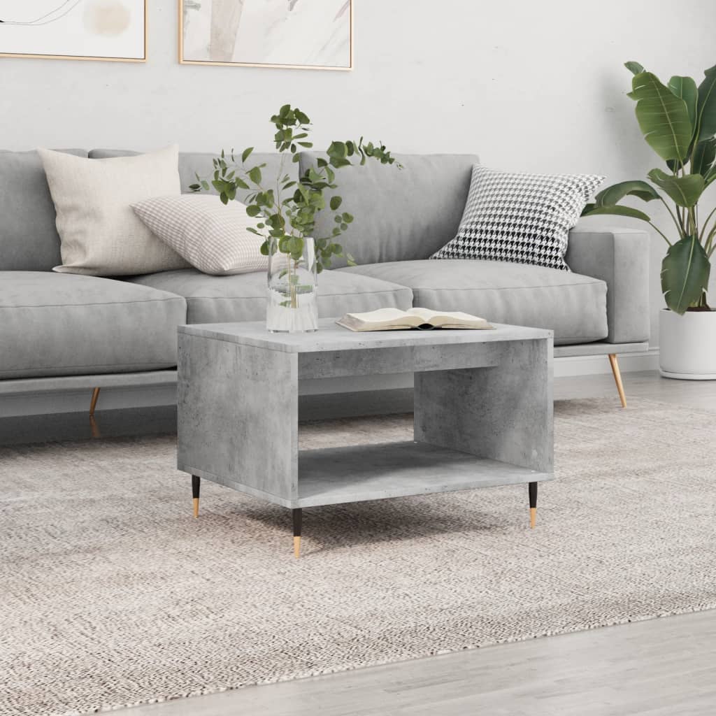 Coffee Table Concrete Grey 60x50x40 cm Engineered Wood - Merlin Deals