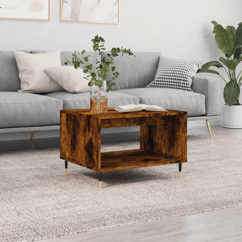 Coffee Table Smoked Oak 60x50x40 cm Engineered Wood - Merlin Deals