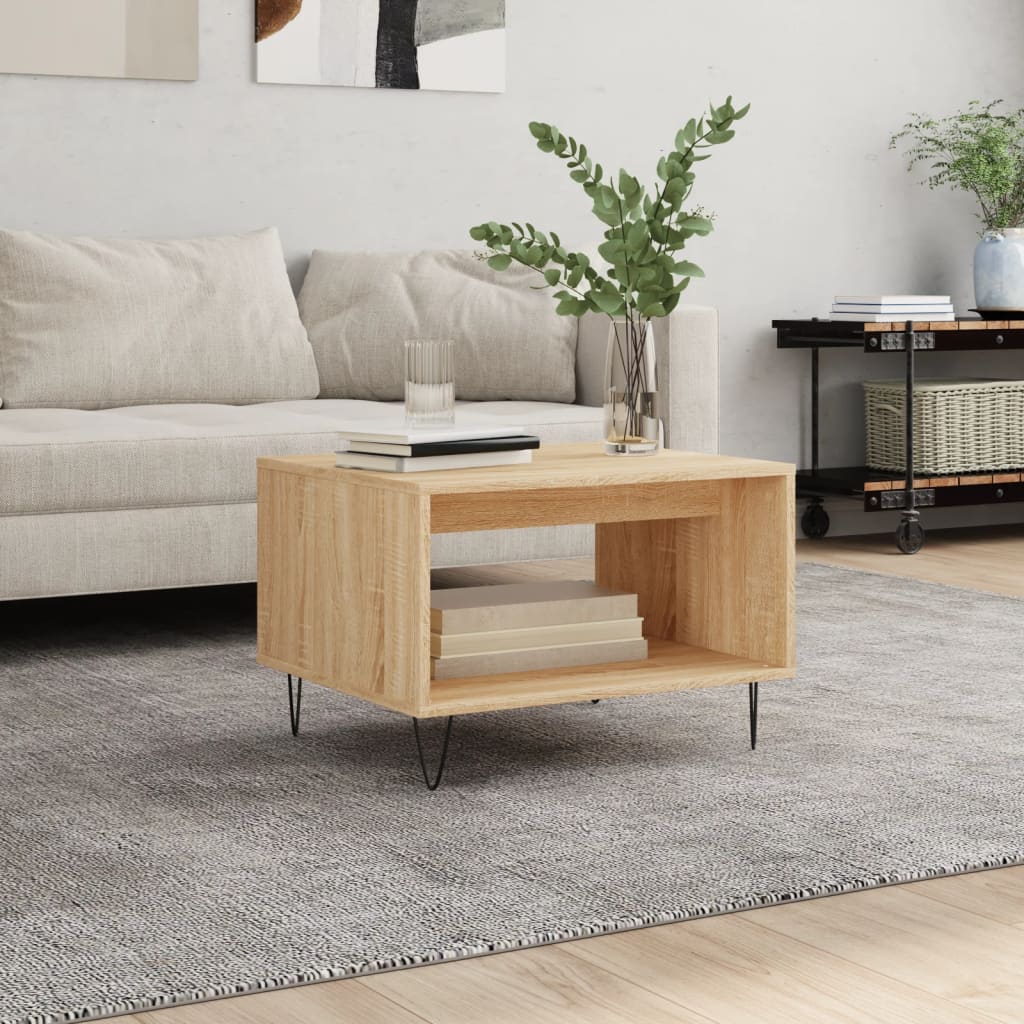 Coffee Table Sonoma Oak 60x50x40 cm Engineered Wood - Merlin Deals