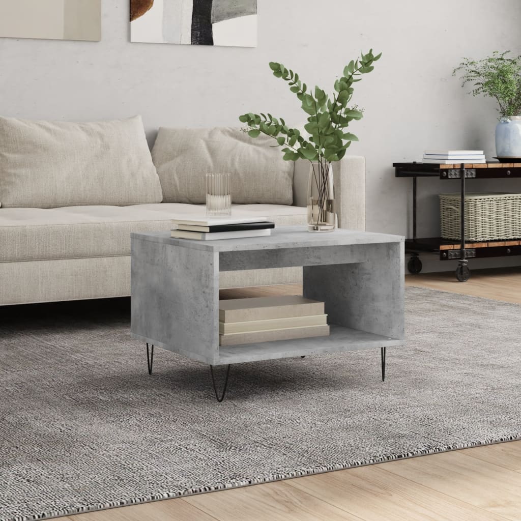 Coffee Table Concrete Grey 60x50x40 cm Engineered Wood - Sid & Sam