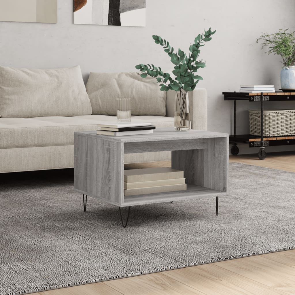 Coffee Table Grey Sonoma 60x50x40 cm Engineered Wood - Merlin Deals