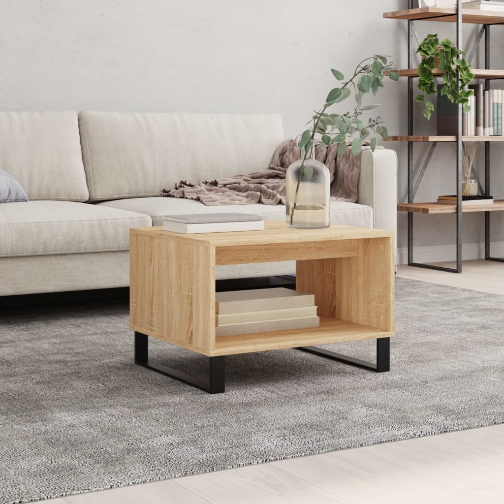 Coffee Table Sonoma Oak 60x50x40 cm Engineered Wood - Merlin Deals