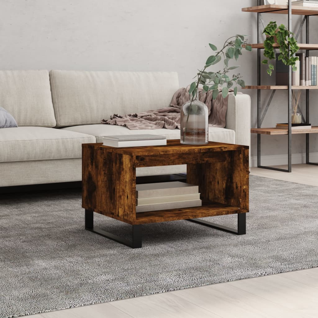Coffee Table Smoked Oak 60x50x40 cm Engineered Wood - Merlin Deals
