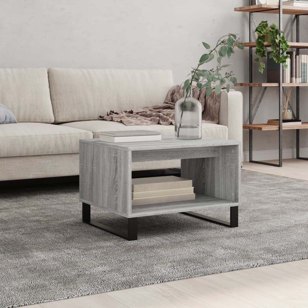 Coffee Table Grey Sonoma 60x50x40 cm Engineered Wood - Merlin Deals
