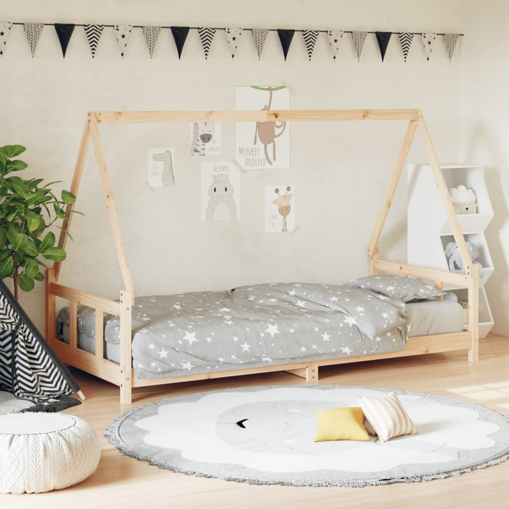 Kids Bed Frame 90x200 cm Solid Wood Pine - Style and Chic