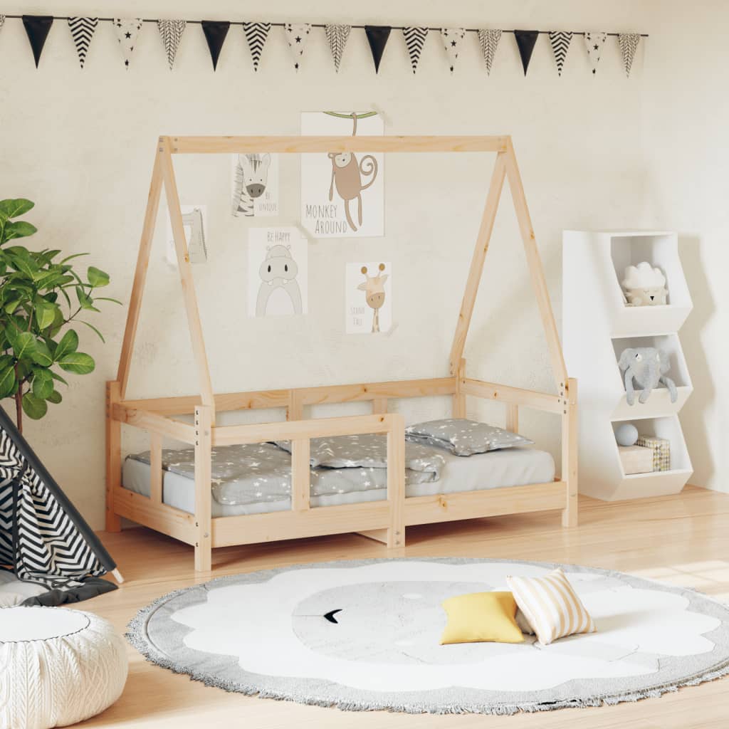 Kids Bed Frame 70x140 cm Solid Wood Pine - The Home Maker
