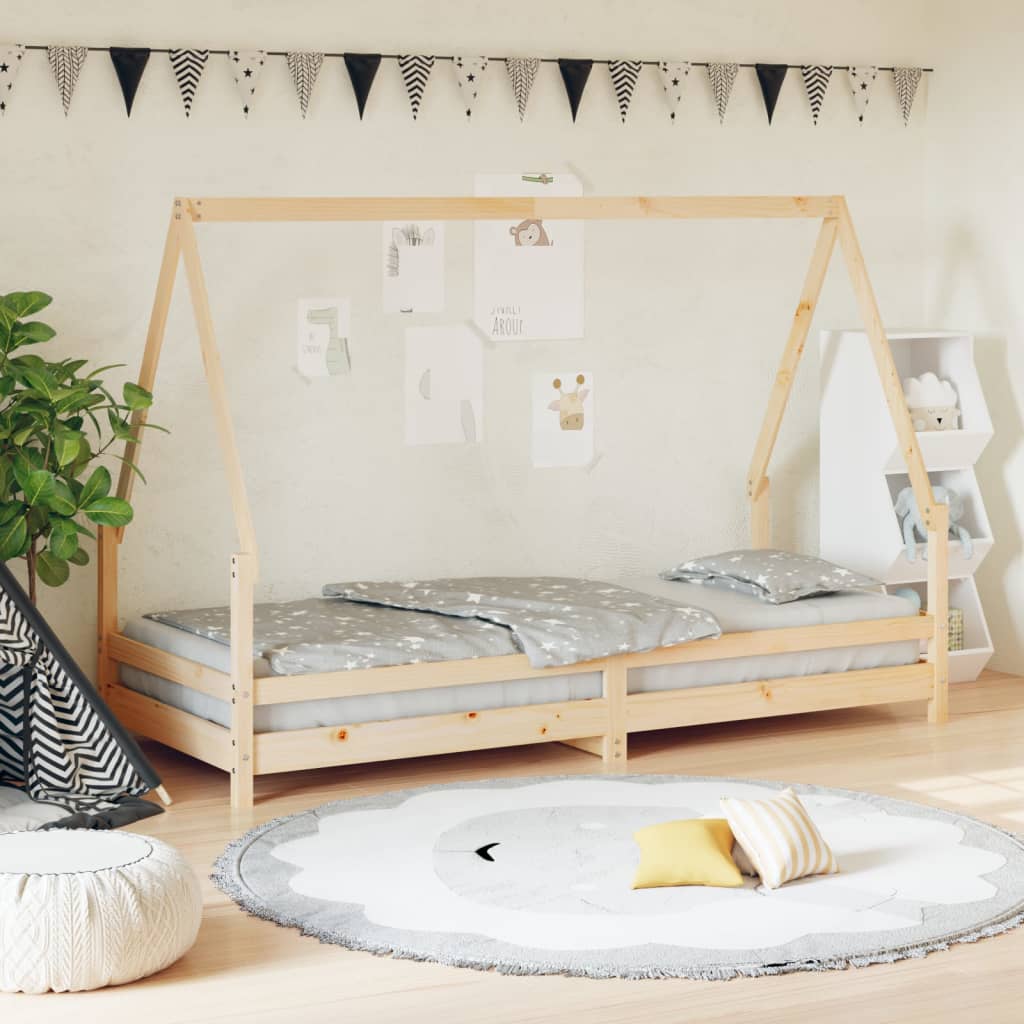 Kids Bed Frame 90x200 cm Solid Wood Pine - Sid & Sam